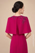 Elegant Magenta Ao Dai with Hand-Beaded Cape Overlay