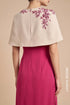 Modern Fuchsia Pink Ao Dai with Beaded Cape Overlay