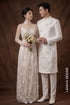 Luxury White Illusion Lace Bridal Ao Dai with 3D Floral
