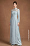 Modern Tweed Ao Dai with Sheer Mesh Illusion Neckline