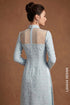 Modern Tweed Ao Dai with Sheer Mesh Illusion Neckline