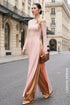 Modern Off-The-Shoulder Ao Dai with 3D Gold Floral Embellishments