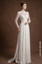 Ethereal White Lace & Sequin Bridal Áo Dài – Modern Elegance Meets Tradition