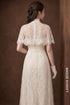 Exquisite White Lace Wedding Ao Dai with Capelet Detail
