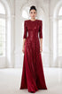 Luxury Burgundy Sequin & Hand-Beaded Evening Ao Dai