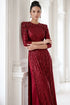 Luxury Burgundy Sequin & Hand-Beaded Evening Ao Dai