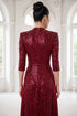 Luxury Burgundy Sequin & Hand-Beaded Evening Ao Dai