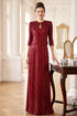 Premium Deep Red Sequin & Hand-Beaded Mother of the Bride Ao Dai