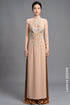 Elegant Beige Ao Dai with Exquisite Beadwork