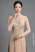 Elegant Beige Ao Dai with Exquisite Beadwork