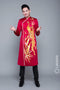 Red ao dai with a peacock embroidered