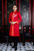 Modern men's ao dai with floral patterns