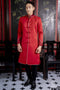 Red mens' ao dai with the white trim