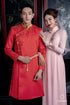 Red - Pink couple wedding ao dai