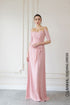 Pink pleated skirt with gold beading gown
