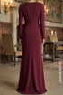 Elegant Burgundy Cape-Sleeve Evening Gown with Beaded Shoulders