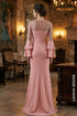 Elegant Blush Pink Evening Gown with Sequin Embellishment