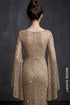 Glamorous Golden Mermaid Gown with Split Bell Sleeves