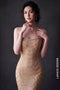 Radiant Gold Scalloped Mermaid Evening Gown