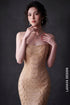 Radiant Gold Scalloped Mermaid Evening Gown