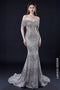 Sparkling Silver Off-Shoulder Mermaid Gown