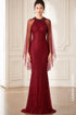 Regal Burgundy Mermaid Gown with Diamond Lattice Beadwork
