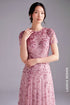 Elegant Pastel Pink Sequin A-Line Evening Gown with 3D Floral Appliqués