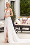 Elegant spaghetti strap wedding gown