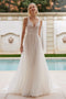 Elegant sheath style with beadwork wedding dress