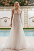 Elegant sheath style with beadwork wedding dress