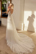 Romantic deep v-neck with beadwork wedding dress