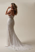Gatsby-inspired sheath bridal gown with draped pearls