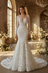 A stunning mermaid wedding dress with a modern style.
