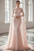 The Starlight cape gown: Regal High-Neck Embellished Bridal Gown