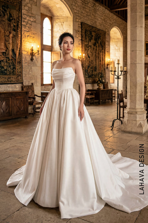 Royal Sophistication: Strapless Mikado Silk Wedding Gown