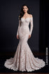 Exquisite Off-the-Shoulder Lace Mermaid Wedding Dress with Long Sleeves