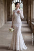 Timeless Elegance: High-Neck Long-Sleeve Lace Mermaid Wedding Dress
