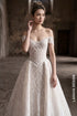 Scalloped Off-the-Shoulder Lace Ballgown