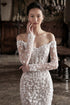 Enchanting 3D Floral Mermaid Gown with Detachable Royal Overskirt
