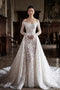 Enchanting 3D Floral Mermaid Gown with Detachable Royal Overskirt