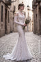 Off-the-Shoulder Long Sleeve Lace Mermaid Wedding Dress