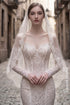 Off-the-Shoulder Long Sleeve Lace Mermaid Wedding Dress