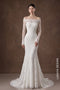 Off-The-Shoulder Lace Mermaid Wedding Dress with Long Sleeves