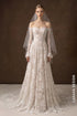 Elegant Long-Sleeved Off-the-Shoulder Lace Wedding Gown
