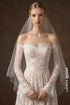 Elegant Long-Sleeved Off-the-Shoulder Lace Wedding Gown