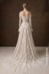 Elegant Long-Sleeved Off-the-Shoulder Lace Wedding Gown