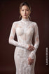 High-Neck Long-Sleeve Mermaid Lace Wedding Dress