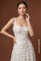 Sparkling Sequin and Floral Appliqué Wedding Gown