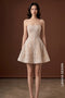 Beaded Lace Spaghetti Strap Mini Cocktail Dress