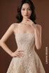 Beaded Lace Spaghetti Strap Mini Cocktail Dress